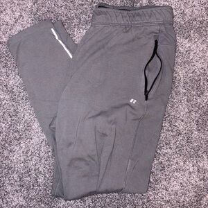 Gray Jogger Pants with Zipper Pocket